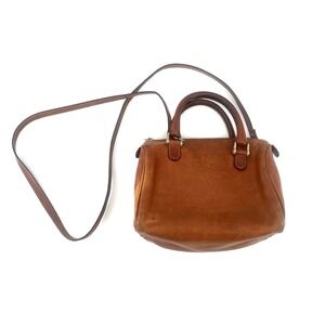 La Sella Roma Italy Leather Satchel Crossbody Bag Brown Vintage Made in Italy